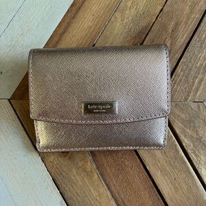 Small Shiny Pink/Champagne Kate Spade Wallet